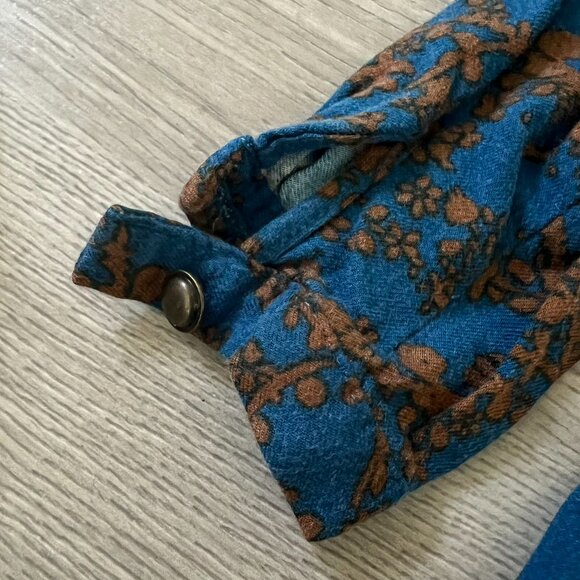 Monsoon Girls Long Sleeve Floral Pattern Dress Blue and Pink 2-3yrs - Picture 7 of 7